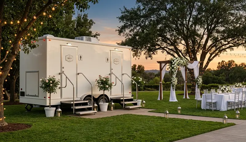 Outdoor Wedding Porta Potty Rental Setup in USA in USA